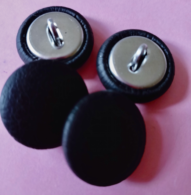 Knöpfe Leder Echt Schwarz - 4